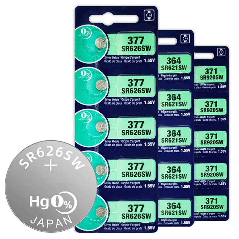 

5 шт. оригинальный MURATA 321 SR616SW SR616 1,55 в 14,5 мАч Серебряный оксид Аккумулятор для шагомера пульт дистанционного управления часы батарейка-таблетка монета