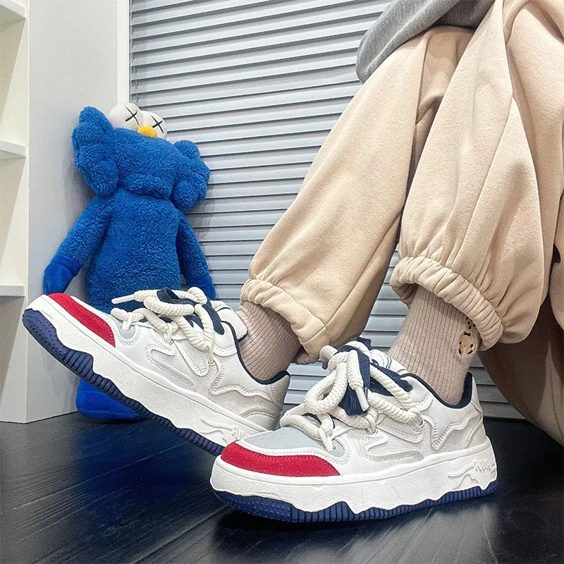 

Женские кроссовки на платформе, повседневные кроссовки на шнуровке, на вулканизированной подошве, весна-осень 2023