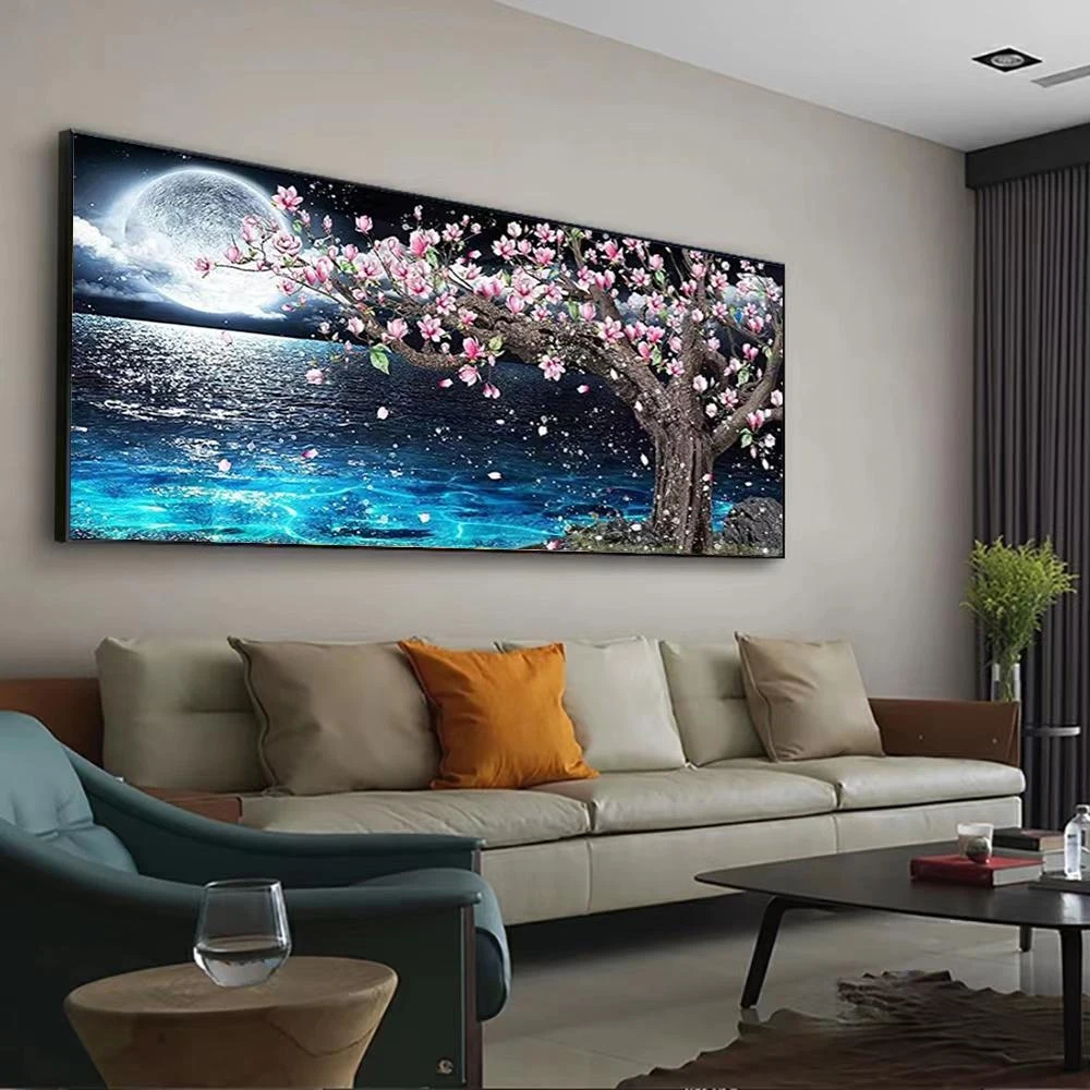 

Набор для алмазной живописи 5D "сделай сам", яркая луна в искусстве бриллиантов ручной работы, Набор для вышивки крестиком, праздничные подарки