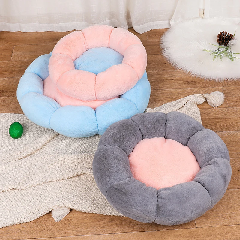 

Супермягкая кровать для кошек, моющаяся Подушка с цветами, самосогревающаяся Подушка для сна, коврик для кошек, Всесезонная универсальная к...