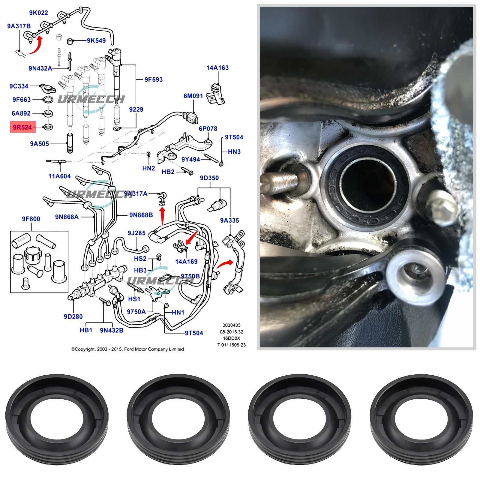 24 шт. комплект уплотнительных колец для топливной форсунки шайба замена Citroen Peugeot