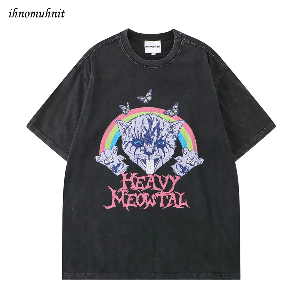 

NEW 2022 Street Washed Tshirt Men Cotton Boxer Print T Shirt Hip Hop Streetwear Short Sleeve T Shirt Harajuku Men Fashion Tees