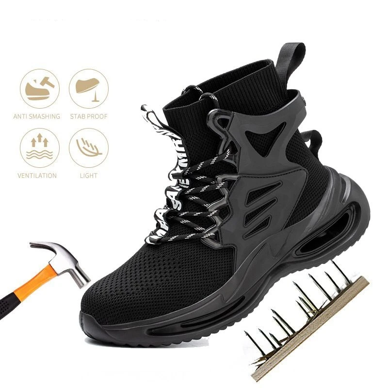 

2022 New Men Work Safety Shoes Indestructible Safety Shoes Men Steel Toe Shoes Puncture-Proof Sneakers Male Work Safety Boots