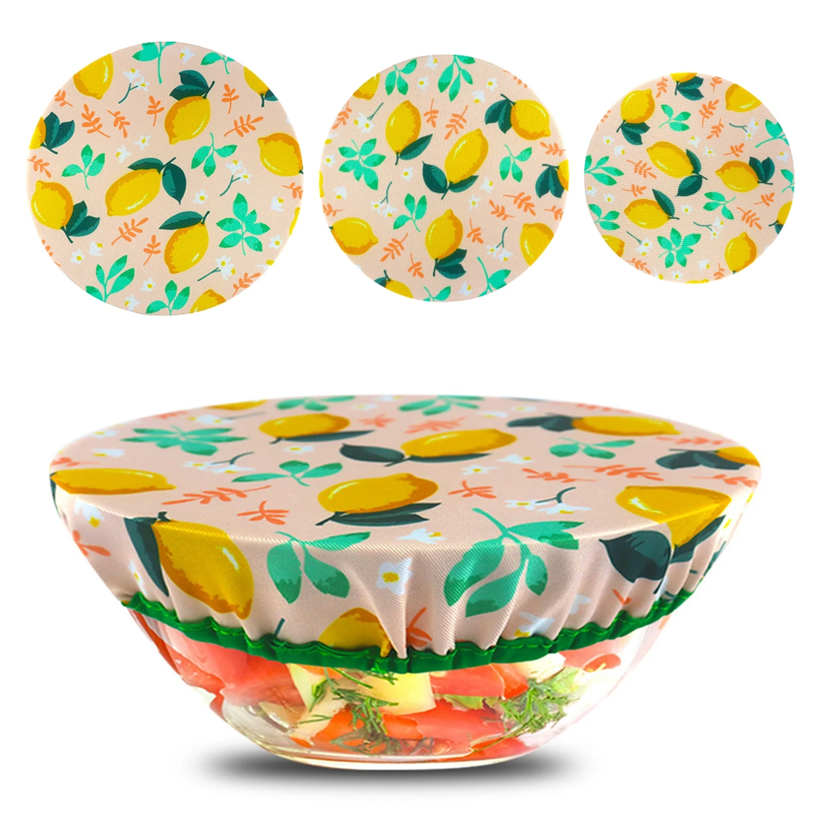 

3Pcs Bowl Cover Cloth Lids Washable Dustproof Food Keep Fresh Cover Bowl Dish Plate Reusable Stretch Lids Kitchen Accessories
