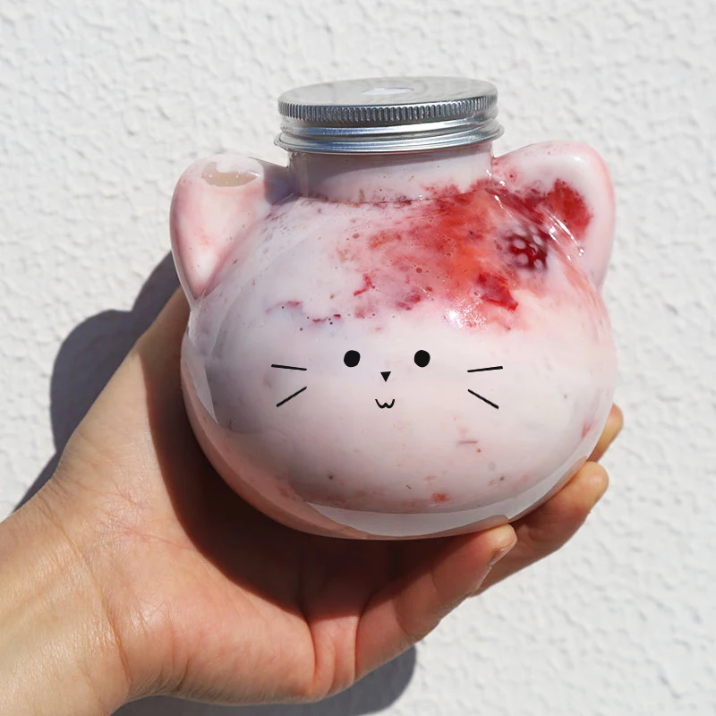 Бутылки для воды Kawaii Cat молока чая кофе сока портативная чашка питья домашняя