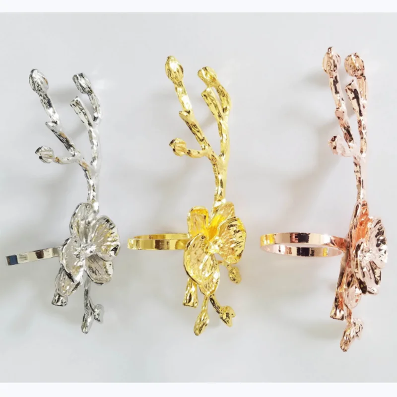 Металлическое кольцо креативное с изображением сливы |