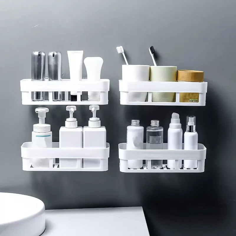 

Shelf Bathroom Adhesive Storage Rack Kitchen Home Decoration Corner Shower Shelf Rack Storage Rack Accessories 3 Colors