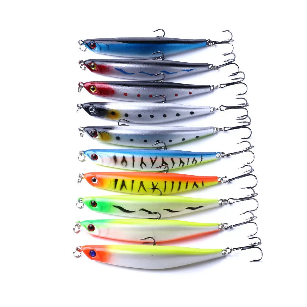 

10PCS Lot 9cm/8.2g Minnow Fishing Bait Bass Crankbait Fish Lure Tackle Wobbler