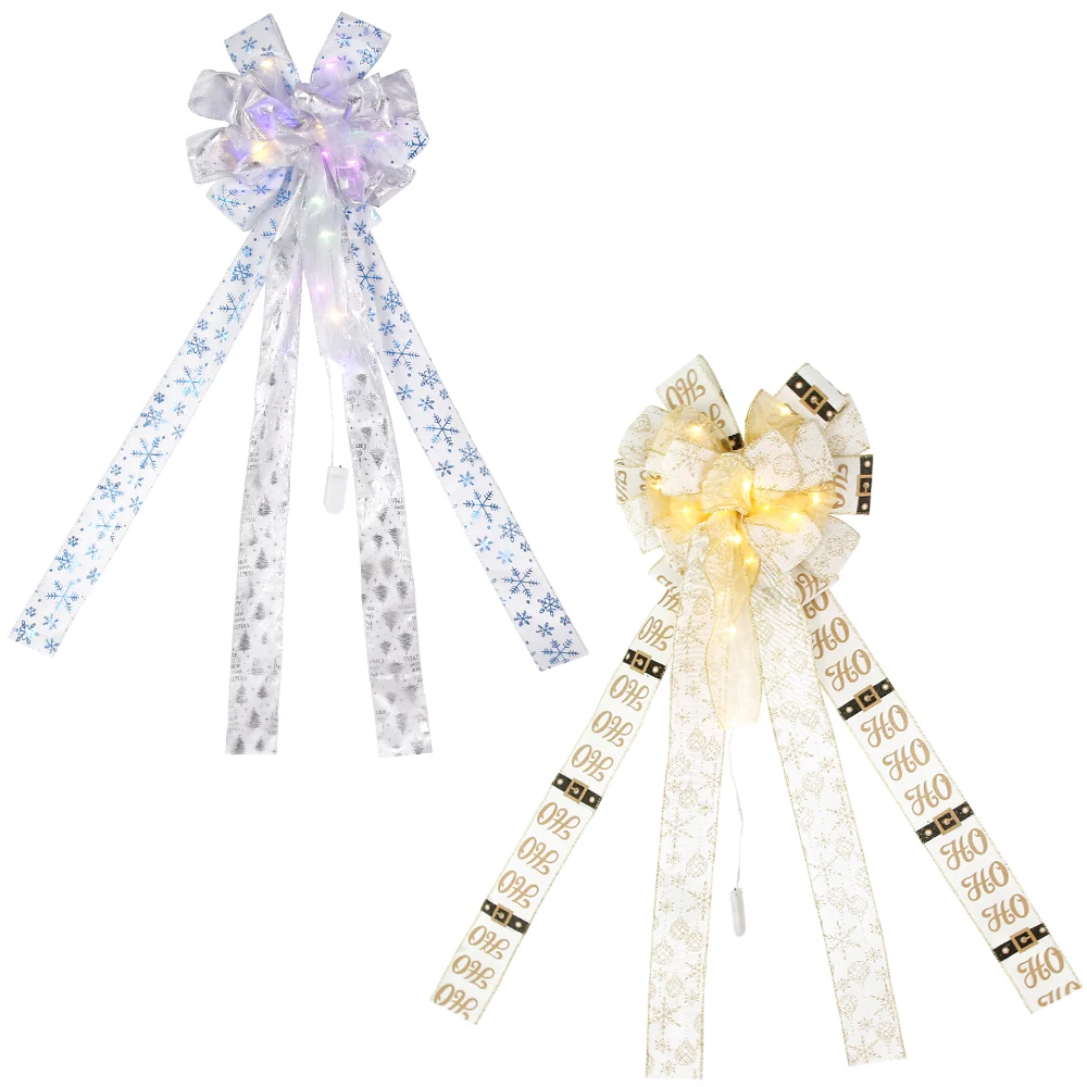 

Новинка 2023, украшение для рождественской елки, светодиодная большая Снежинка, светящаяся лента, узел для дома, Рождество, Новый Год, фотогра...