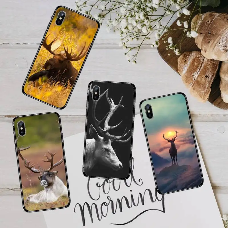 

Stag Bull Moose Reindeer Deer Phone Case For iphone 12 11 13 7 8 6 s plus x xs xr pro max mini shell