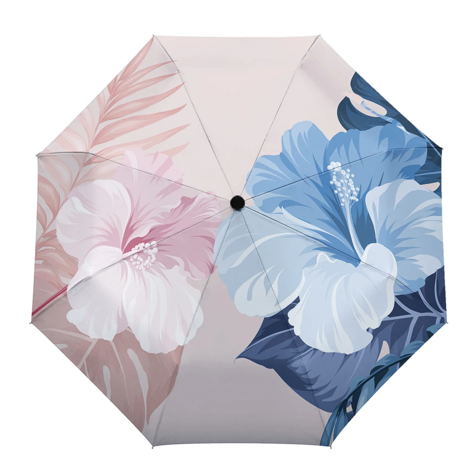 

Зонт Автоматический складной в виде листьев гибискуса, зонтик от дождя для детей и женщин, уличный
