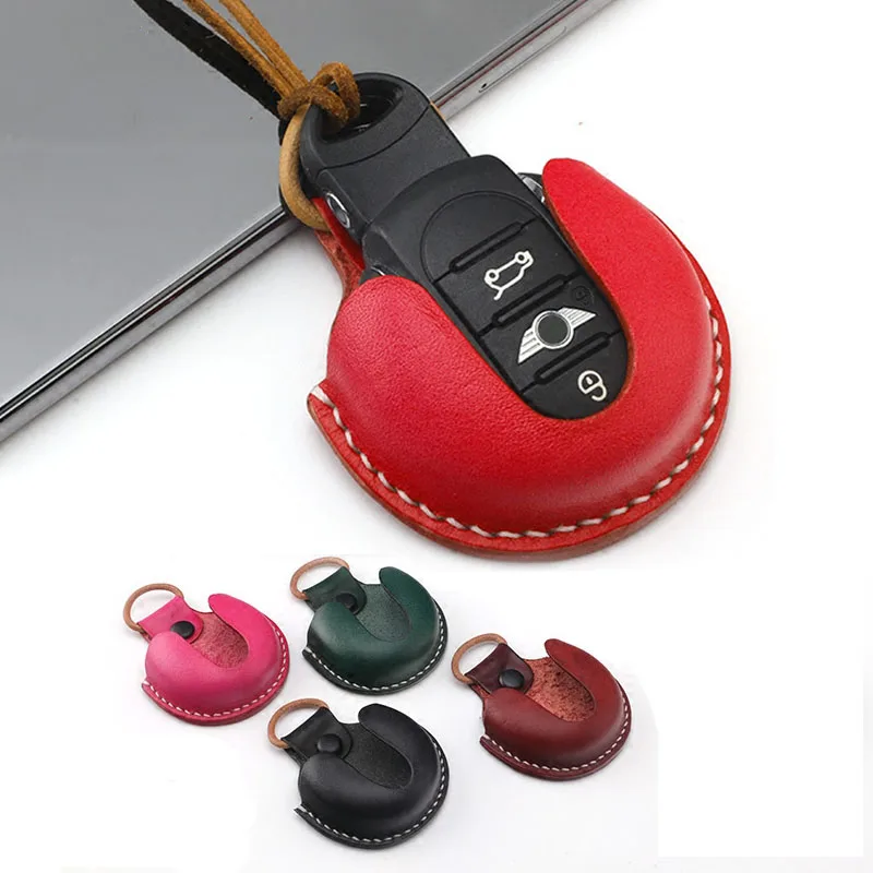 

Genuine Leather Car Key Bag Case Cover Fob Holder Protecter For M Coope r J C W 1 S Country Car Styling Accessories