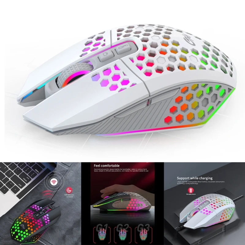 

Беспроводная игровая мышь с подсветкой, 2,4 ГГц, 1600DPI