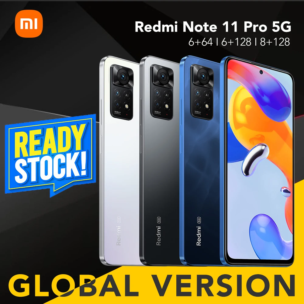 Телефон Xiaomi Redmi Note 11 Pro телефон 6 ГБ ОЗУ 64 Гб ПЗУ/8 128 ПЗУ камера 695 МП Snapdragon 120 Гц |