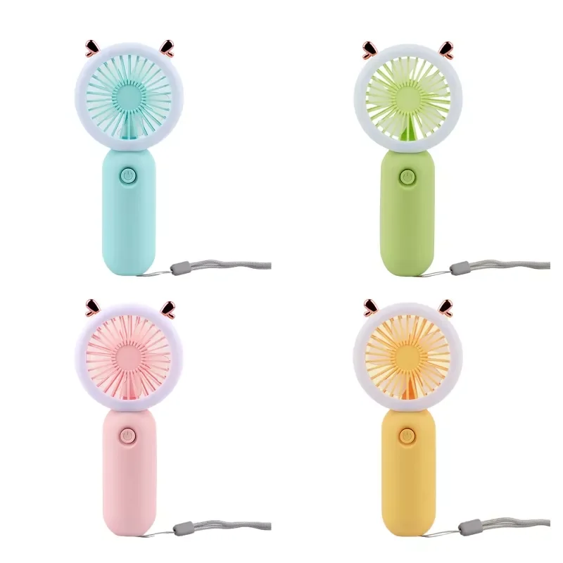 

3-speed Usb Charging Mini Pocket Fan with Lanyard and Light Handheld Fan Small Personal Fan Gift for Graduation Party Dropship