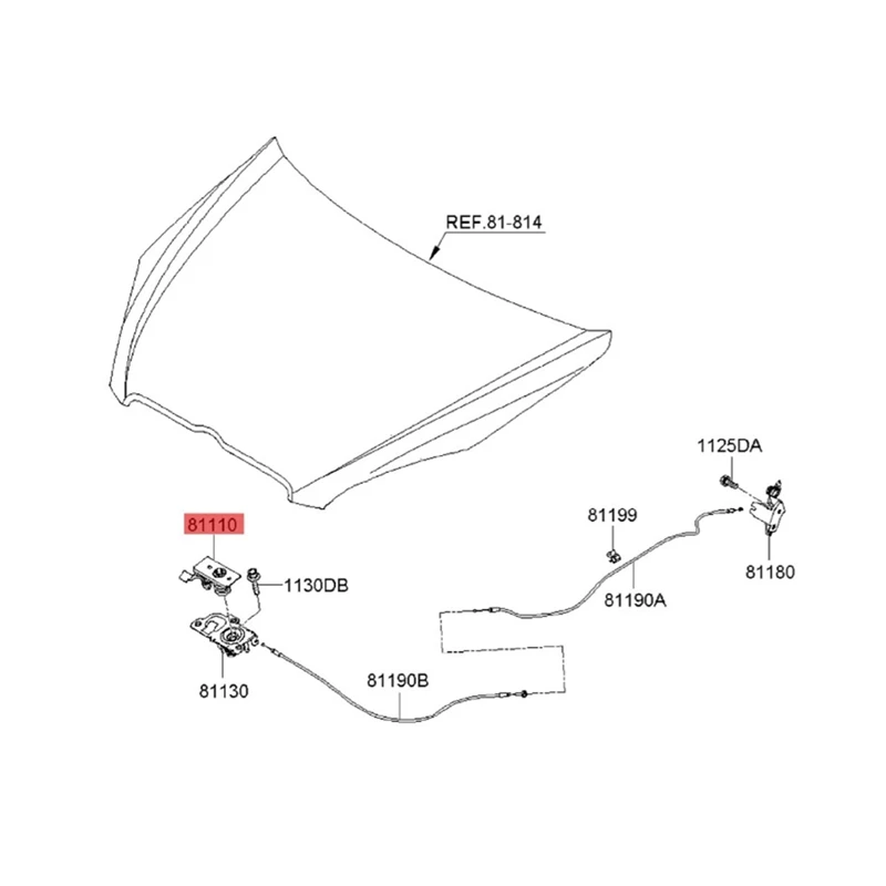 811351E010 защелка капота для Hyundai Accent 2006-2011 автозапчасти крышка двигателя 81135-1E010