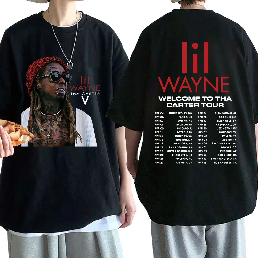 

Rapper Lil Wayne Welcome To Tha Carter 2023 Tour Concert T Shirt Men Women's Vintage Hip Hop T-shirt Gothic Oversized T-shirts