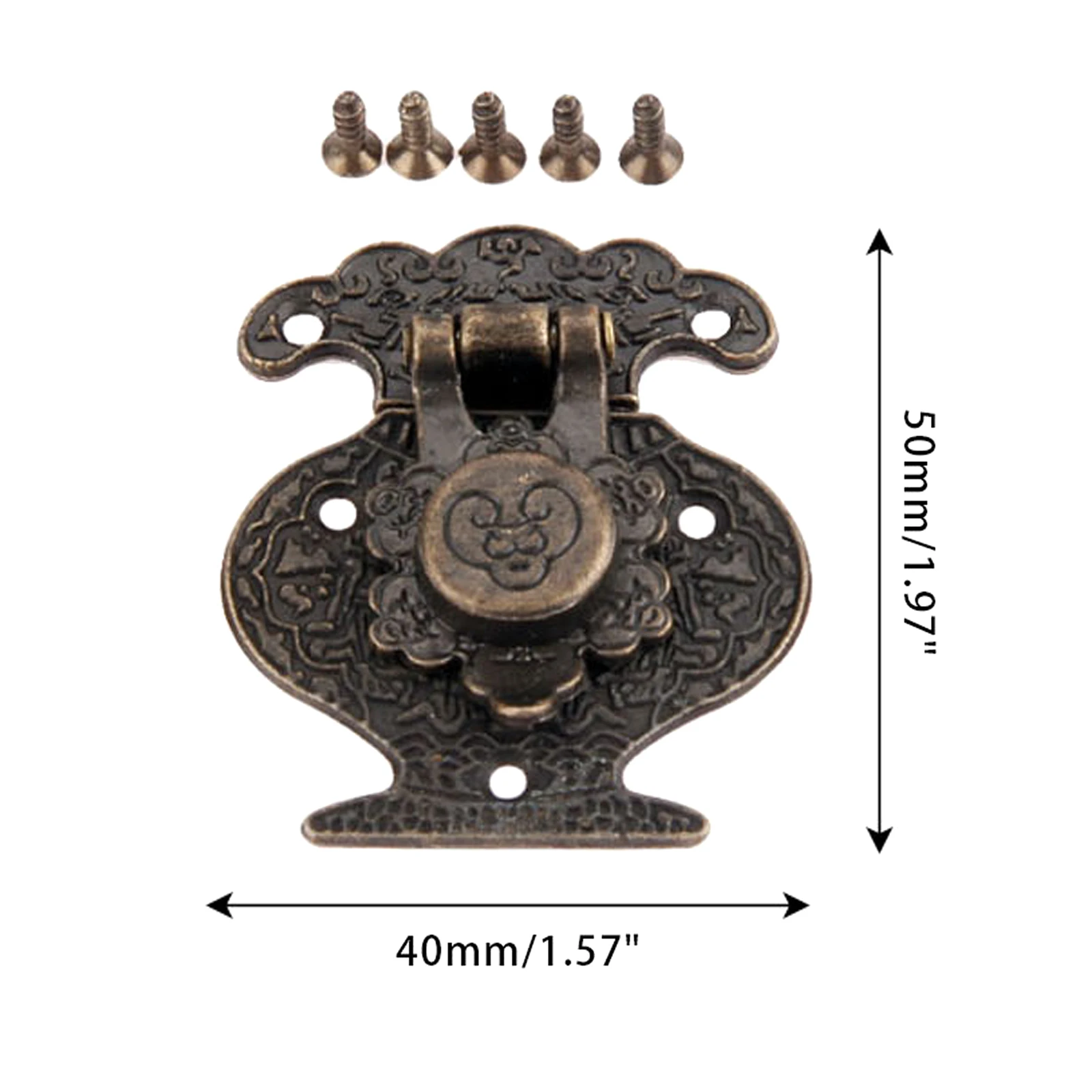

1 шт античная бронза коробка защелка декоративная застежка и накладным замком на двери защелка Пряжка для ювелирных изделий Деревянный ящик с выдвижными ящиками
