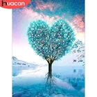 Алмазная живопись HUACAN, картина с надписью Love Tree 5D сделай сам, квадратнаякруглая вышивка, украшение для стен