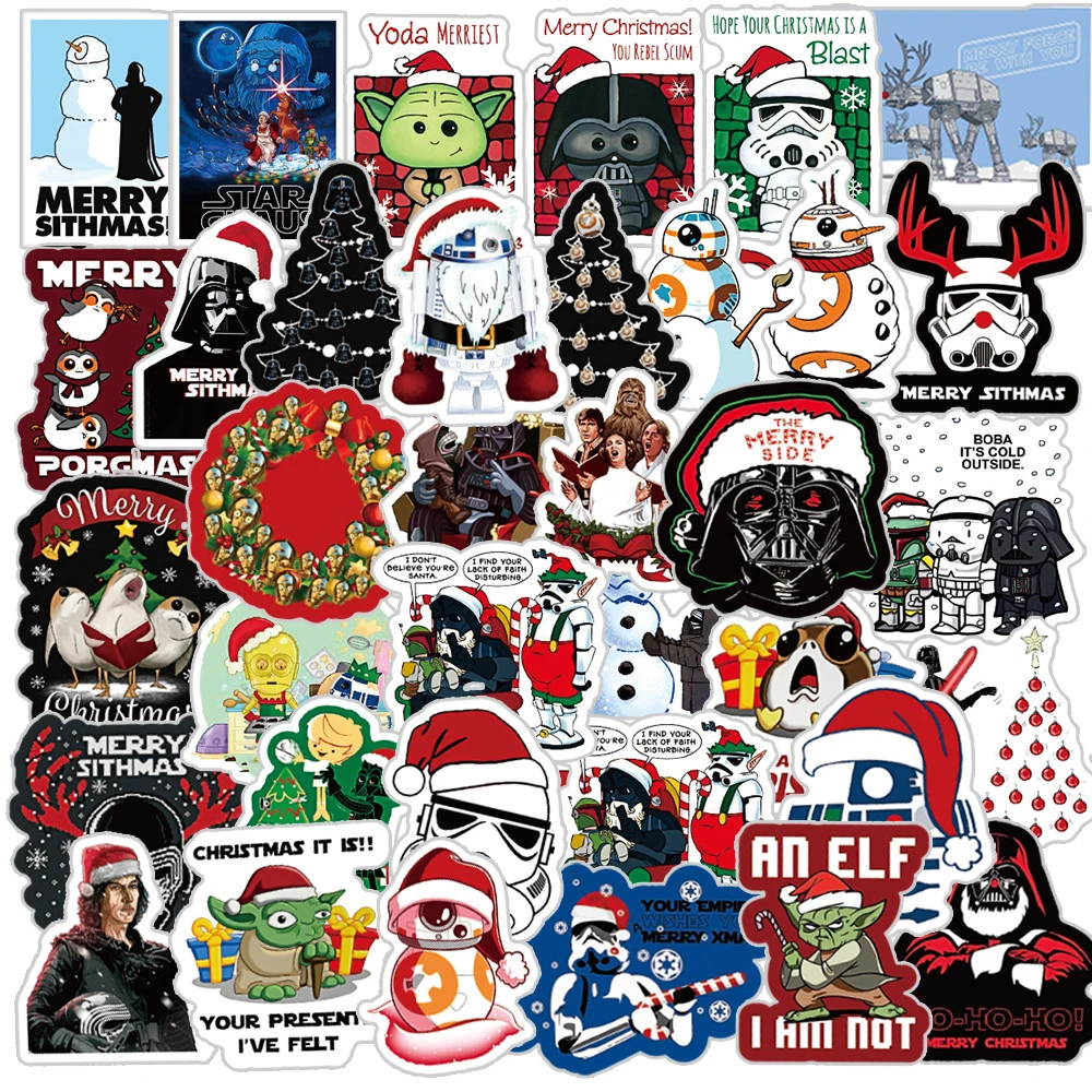 

10/30/50pcs Disney Christmas Star Wars Cartoon Stickers Anime DIY Phone Case Laptop Luggage Scrapbooking Cute Stickers Decals