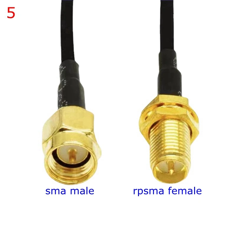 RG174 Cable SMA To SMA Male Female Connector RPSMA 90 Degree Right Angle Crimp for RG-174 Extension Copper Feeder Card Antenna images - 6