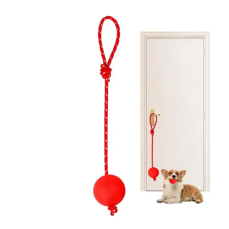 

Dog Rope Toy Ball Rubber Rope Balls For Dogs Reusable Rubber Dog Rope Balls For Small Medium Large Dogs Ball On A Rope Dog Toy