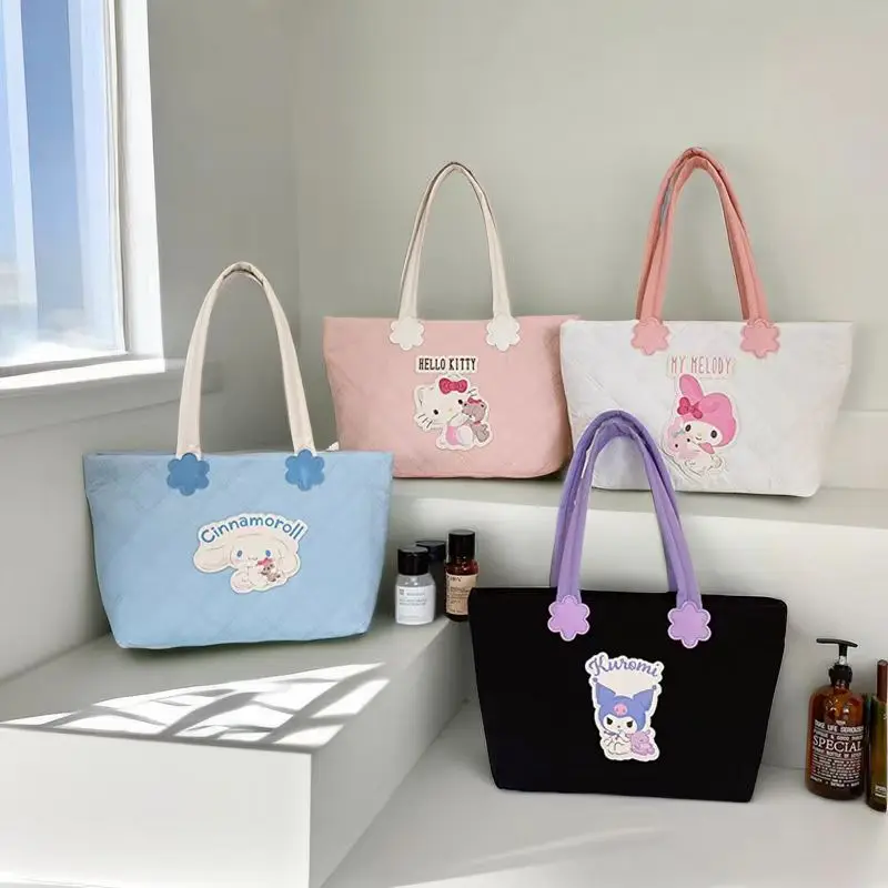 Sanrio из пуховой ткани новая сумка через плечо в клетку с бриллиантами легкая