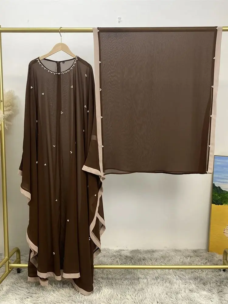 Рамадан Eid Khimar комплекты для мусульман Hijab платье молитвенная одежда женщин Abaya