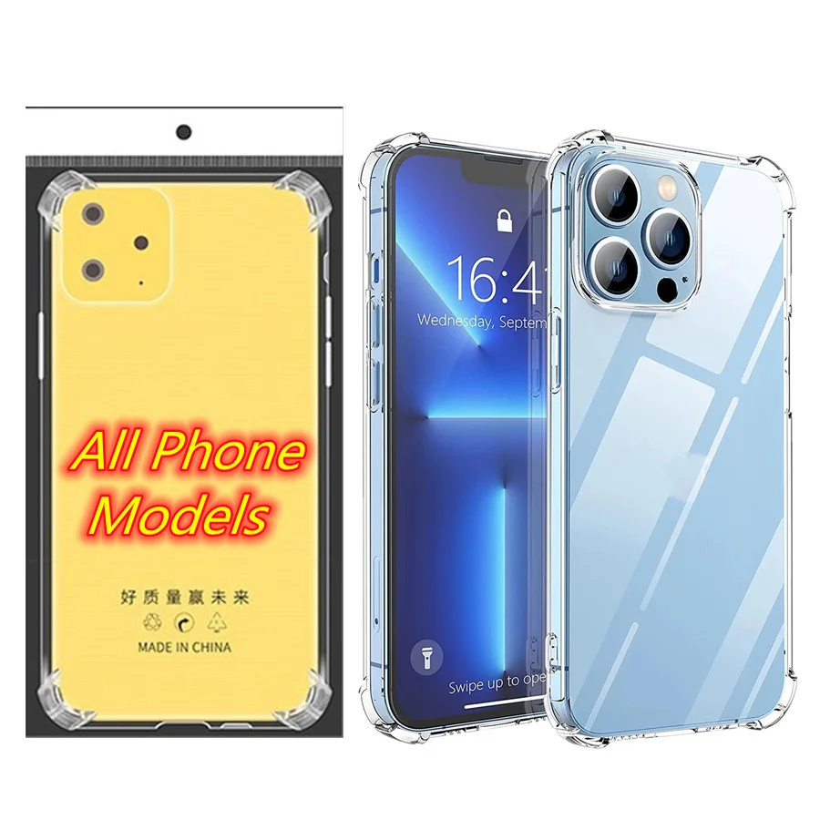 

10pcs 1.0MM Anti Shock Clear Case For iPhone 14 13 12 11 Pro XS Max XR X 6 7 8 plus Soft TPU Silicone Back Cover Case
