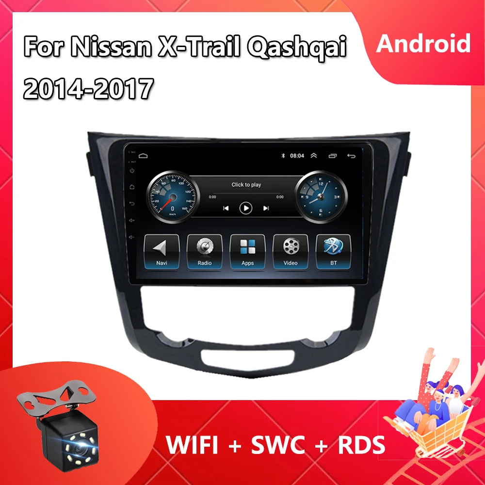 

2 din Car Radio For Nissan X-Trail Qashqai 2014-2017 Android 10 Navigation GPS 1024*600 HD Touchscreen Bluetooth WIFI FM RDS USB