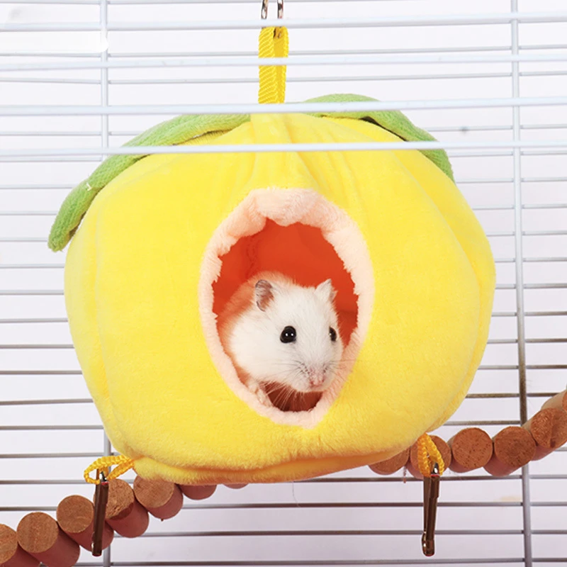 

Warm Hamster Bed with Mat for Small Animal Pet Rat Hamster Plush House Bed Hut Nest Bed Mini House Cave Bed Cozy House Hideout