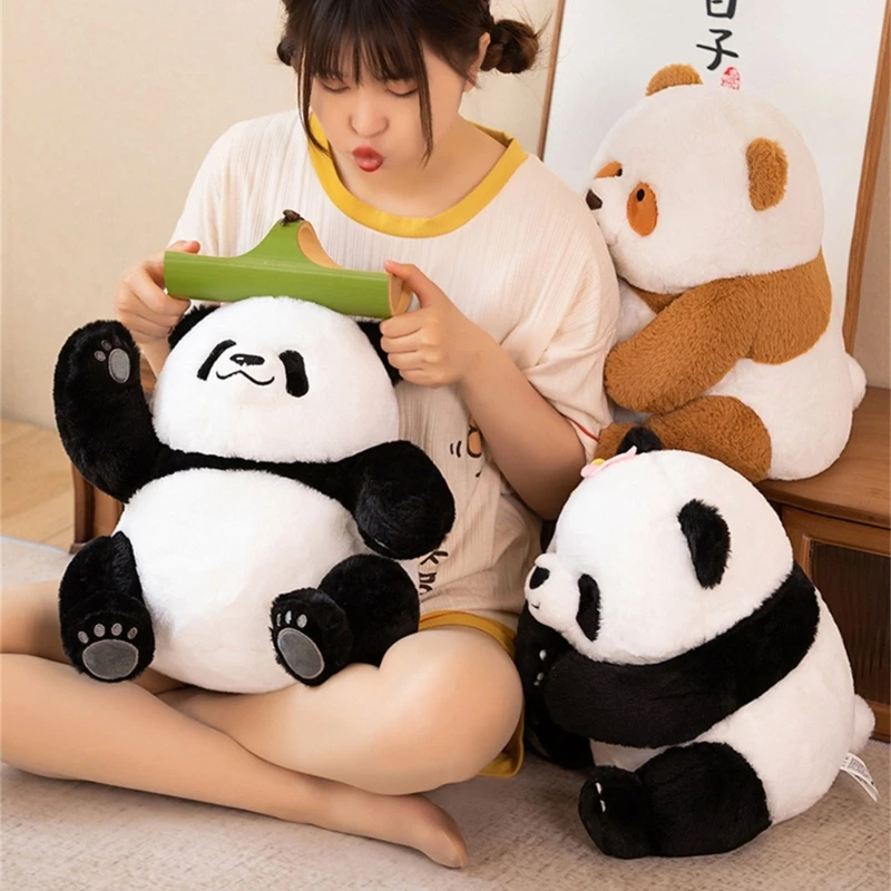 

30cm Lovely Sitting Panda Stuffed Toy Plush Animals Comforter Sleeping Doll Infants Room Decoration Birthday Gifts for Children