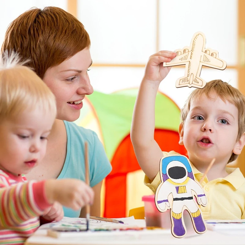 108 шт. незавершенные деревянные вырезы для космоса