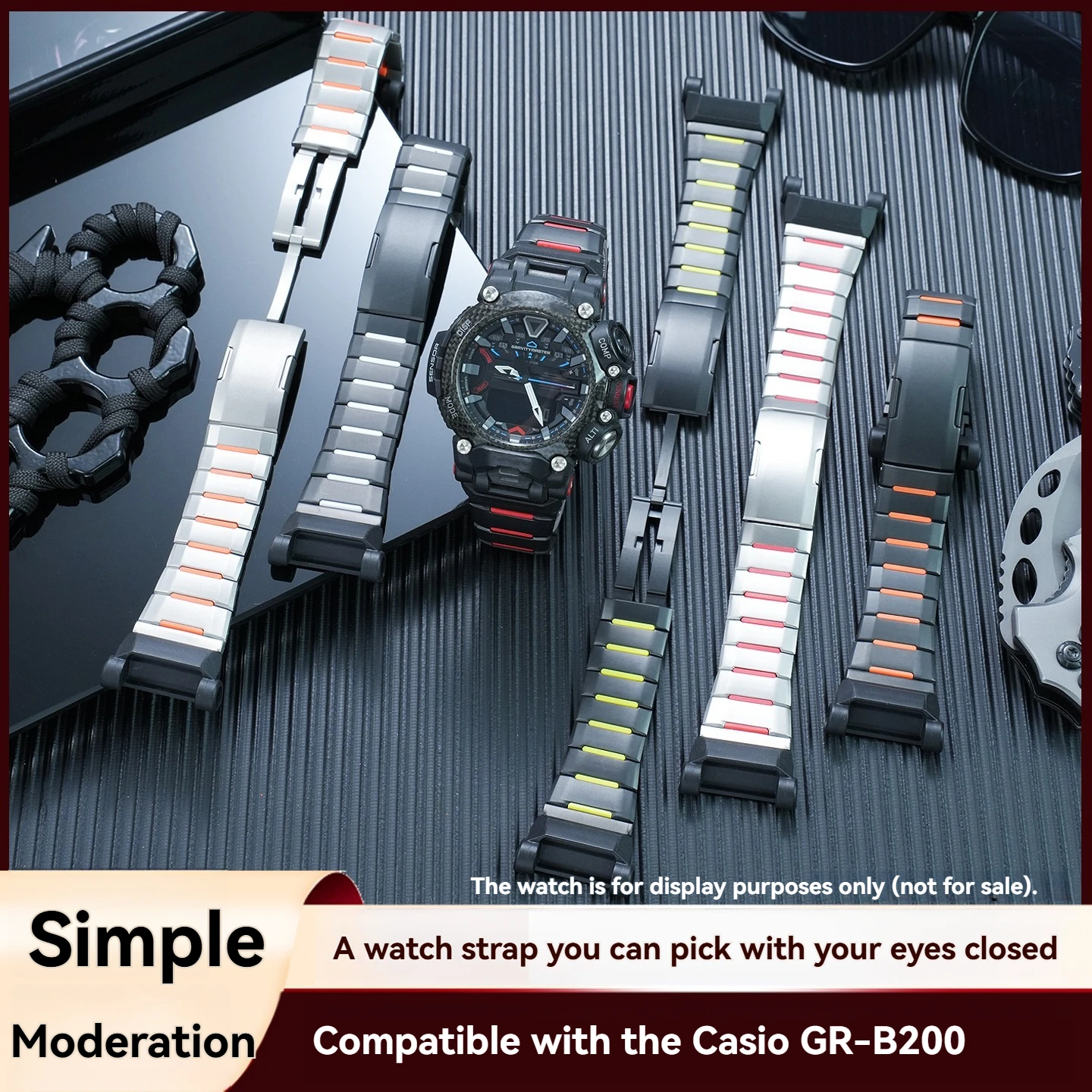 Фото Подходит для часов Casio GR-B200 с ремешком из нержавеющей стали G-SHOCK с изображением астронавта Кингба, аксессуары из нержавеющей стали для мужчин. №5