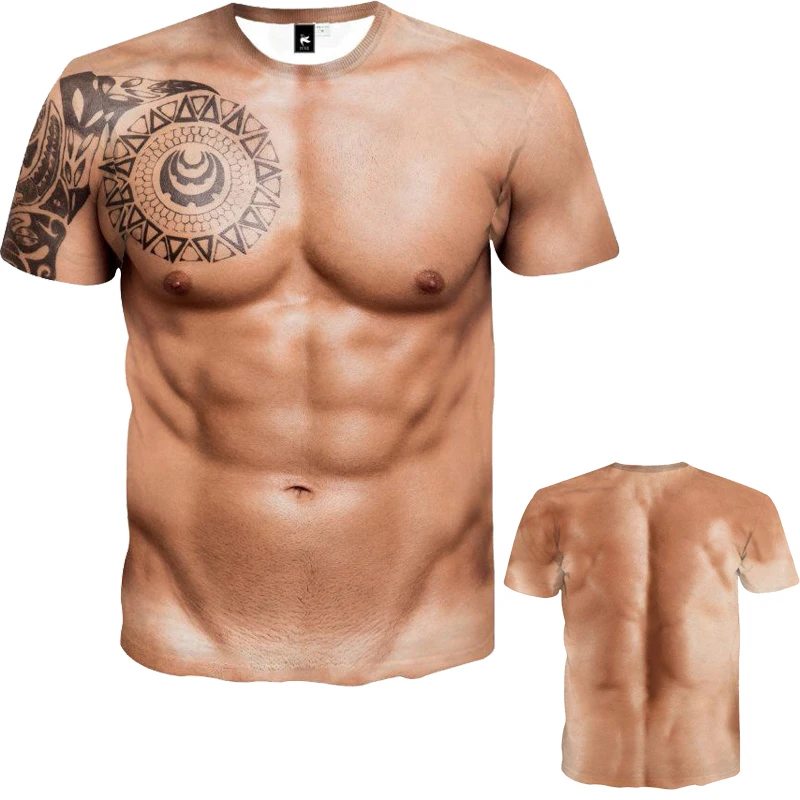 Новинка 2022 Мужская футболка оверсайз с 3D принтом имитации пекса модная для