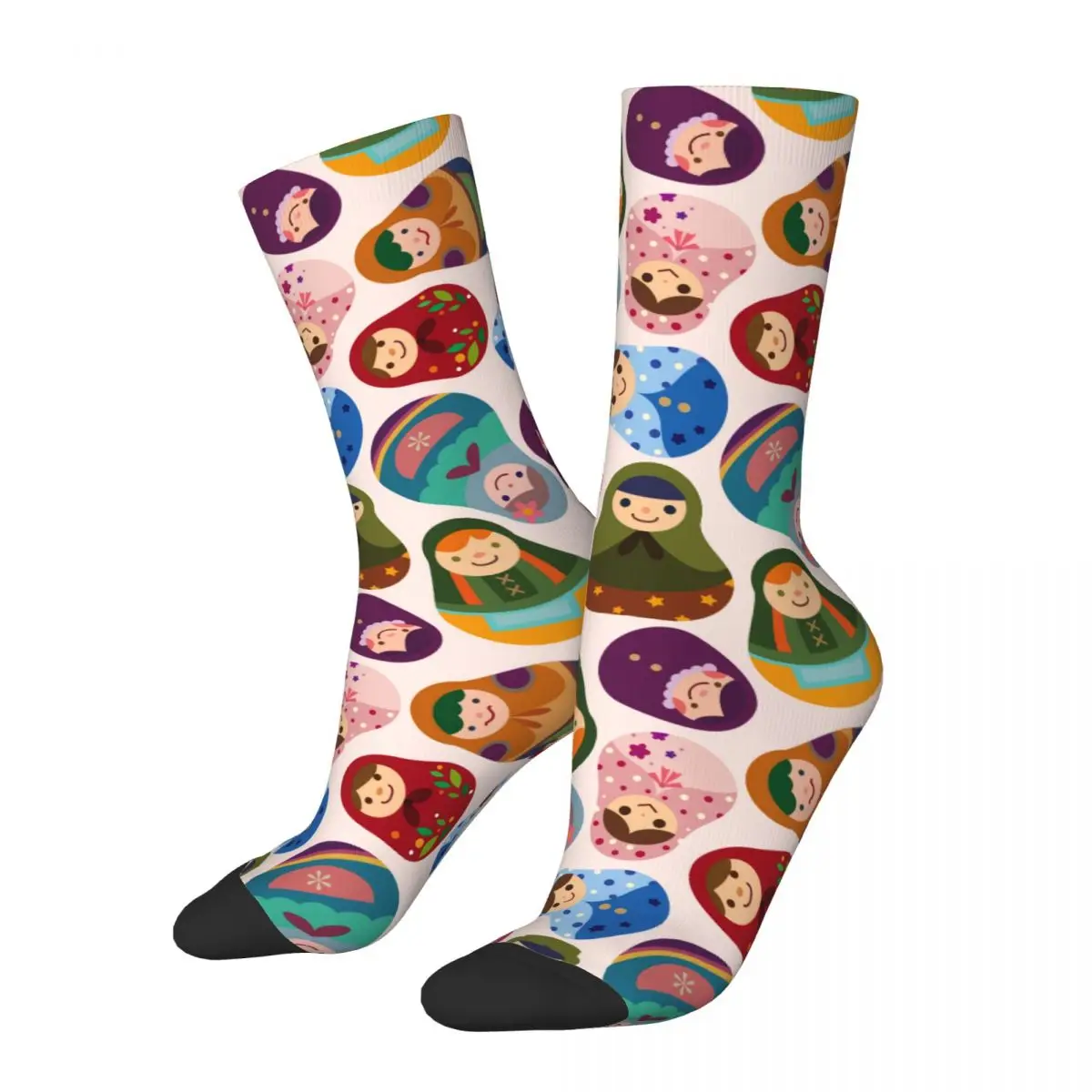 

Matryoshka Russian Doll Pattern Socks Men's Women's Funny Happy Anime Socks Novelty Autumn Winter Middle Tube Stockings Gift