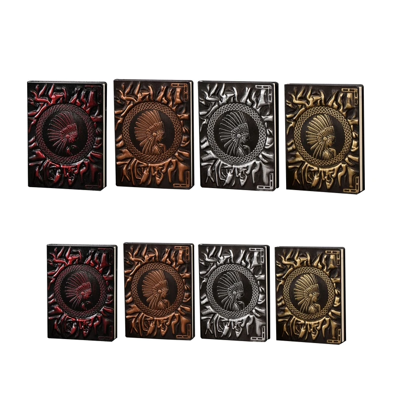 

A5/A6 Embossed PU Notebook Hardcover Notepad Ribbon Page Divider Eye-caring Dowling Papers for Office Women Men Gift