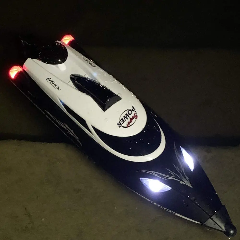 RC Boat 35 km/h Large Cool Night Light 2.4G HJ806 Remote Control Electric Boat Racing Boat High Speed Sensitive Steering Advance enlarge