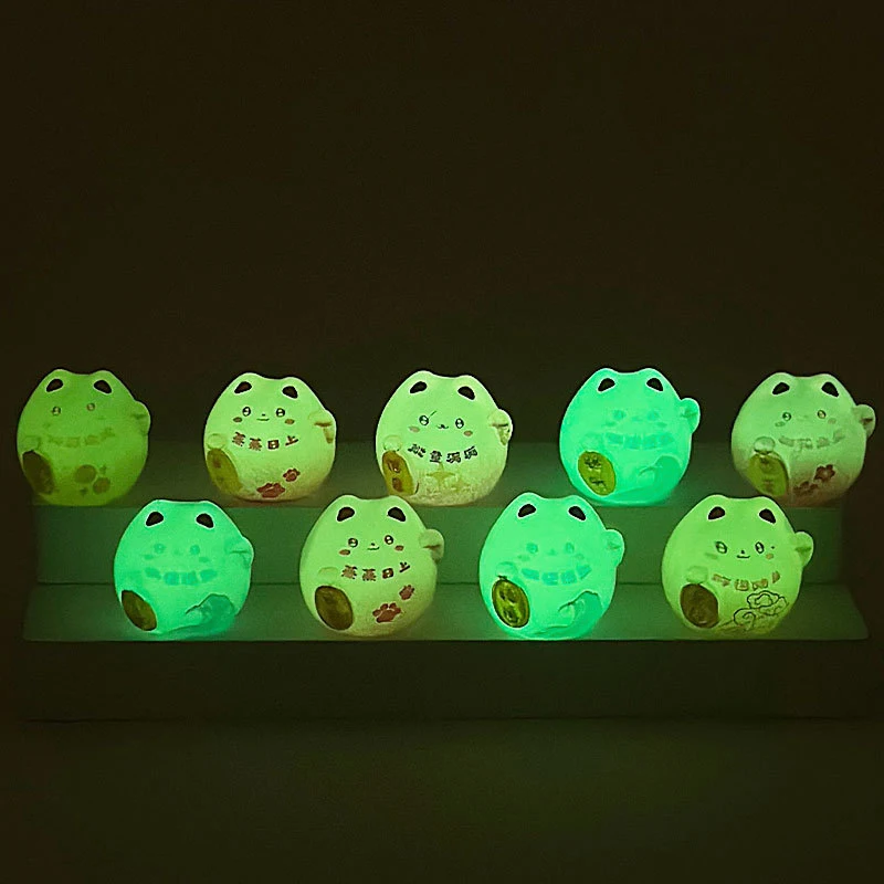 Светящаяся мини-смола маленький размер кукла Lucky Cat игрушки пейзаж бонсай