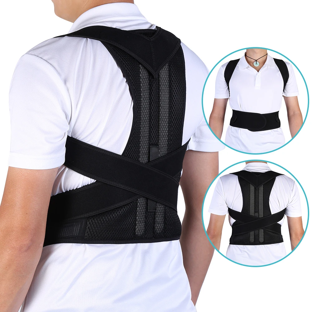 

Adjustable Posture Corrector Back Support Strap Shoulder Lumbar Waist Spine Brace Pain Relief Posture Orthopedic Belt Size:S-2XL