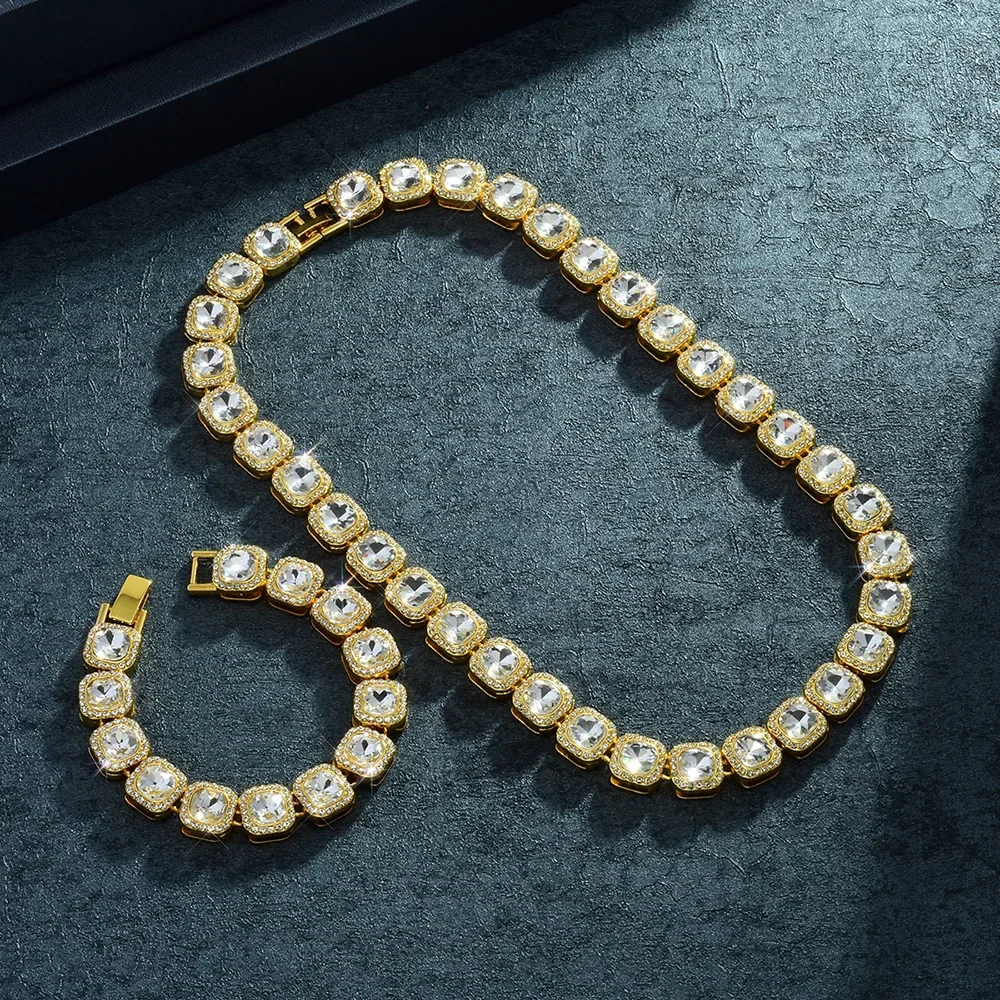 12 мм сверкающий квадратный браслет со стразами модный браслет-цепочка с сахарным