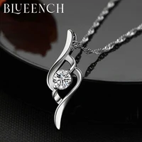 blueench 925 sterling silver zircon water ripple pendant necklace for women proposal party party fashion jewelry