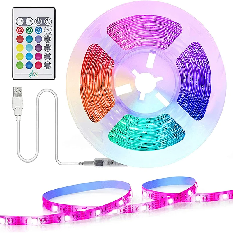 EU LED Strip Light Set  Lights Flexible RGB TV Desktop Screen Bluetooth Control USB Flexible Light 5V Ribbon Diode Lamp Tape