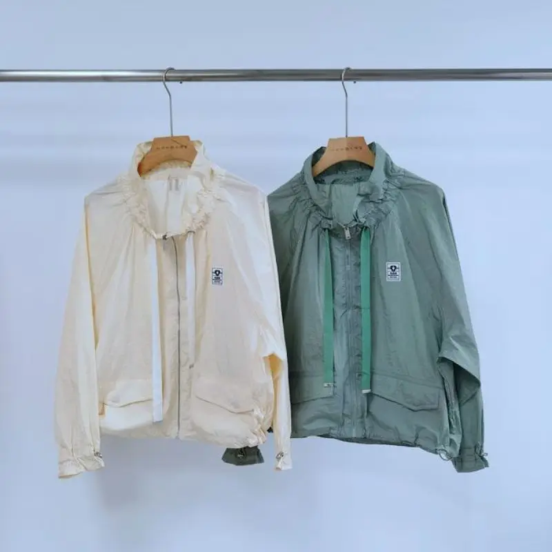 

Women's Thin Coat Quick Drying Stretch Loose Bat-sleeve Trench Coat Can Be Retracted Korean Version Golf Thin Jacket