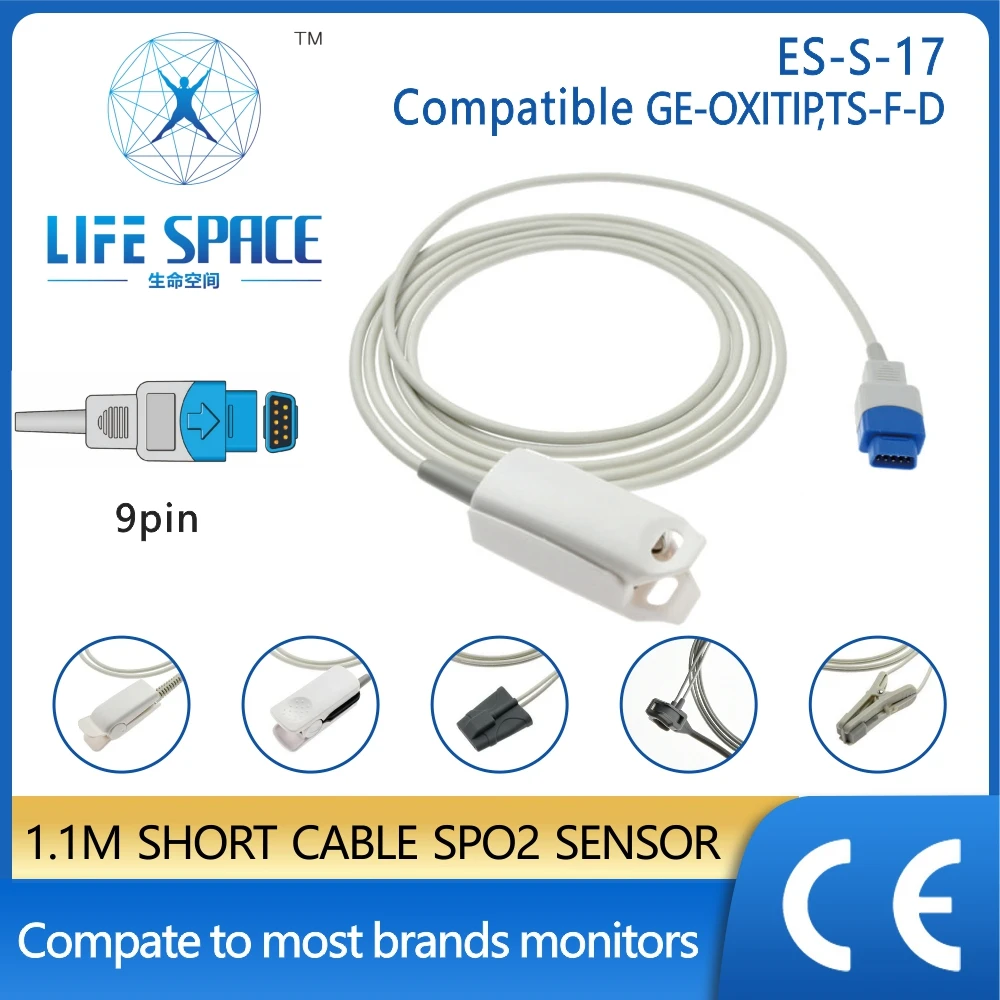 

Compatible GE-Ohmeda,TS-F-D patient monitor Adult Spo2 Finger Probe Ear Sensor Probe for Neonatal Medical Sensor Accessories