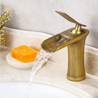golden hot cold basin faucet waterfall bathroom faucets vanity sink faucet single lever chrome brass deck mount waterfall style