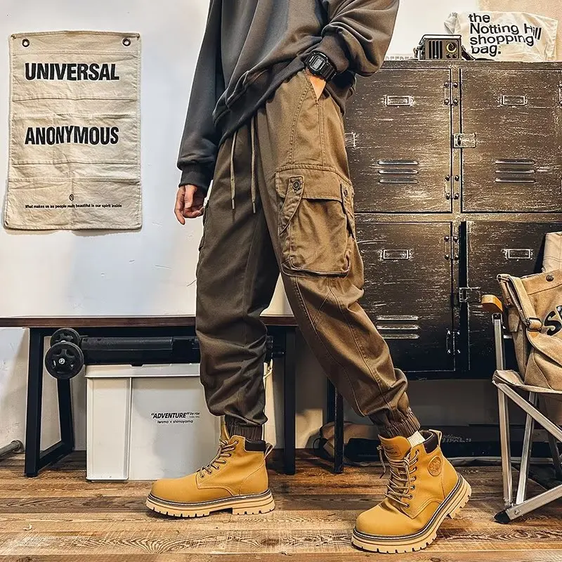 

100% Cotton Spring Autumn For 2023 Outdoor Sport Running Black Brown Military Tactic Fashion Pants Casual Trouers