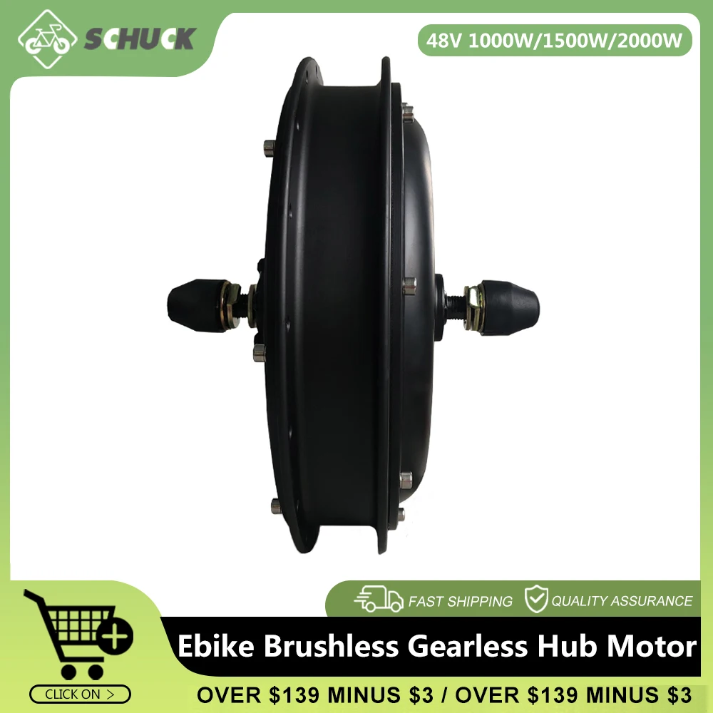 

48V 1000W 1500W 2000W Ebike Brushless Gearless Hub Motor with SM Battery Plug Use for Front Rear Rotate Cassette Drive eBike