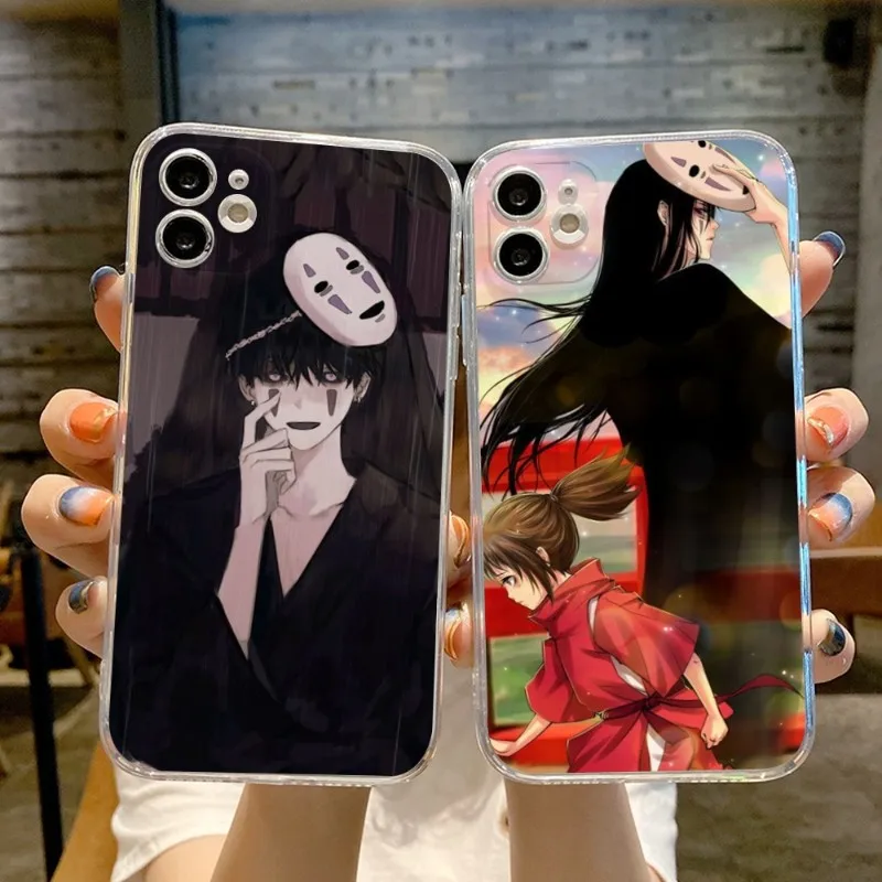 Anime Spirited Away Phone Case FOR IPhone 14 13 12 11 Pro Plus X 13 Pro MAX XR XS MINI Transparent Covers