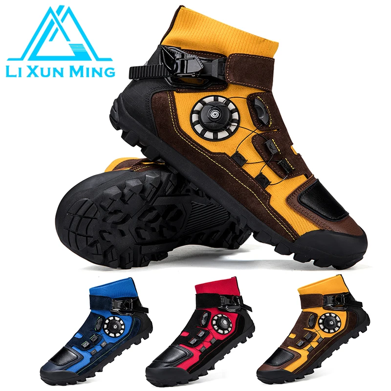 Couple Motorcycle Shoes Motorcycle Style Rotary Buckle Portable Professional Outdoor Riding and Hiking Large Size 36-48
